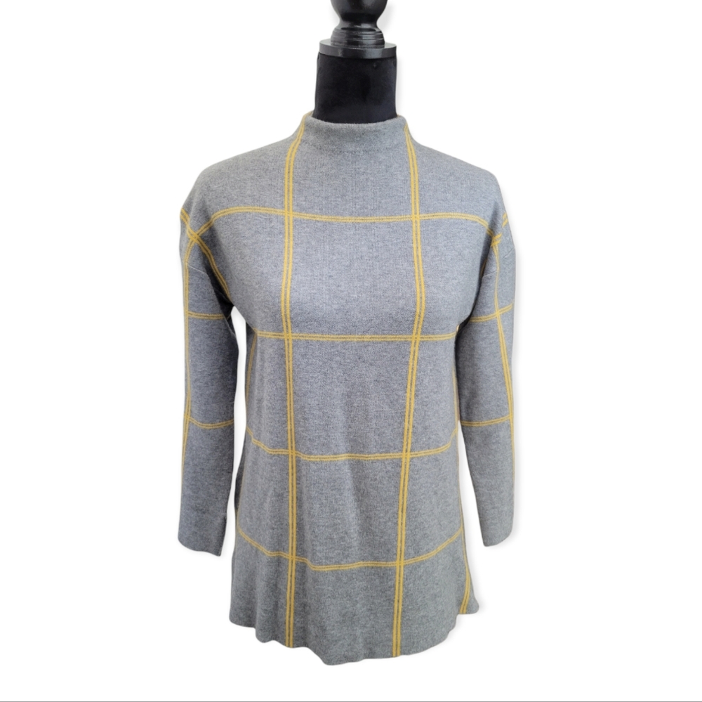 Tahari Mockneck Geometric Sweater